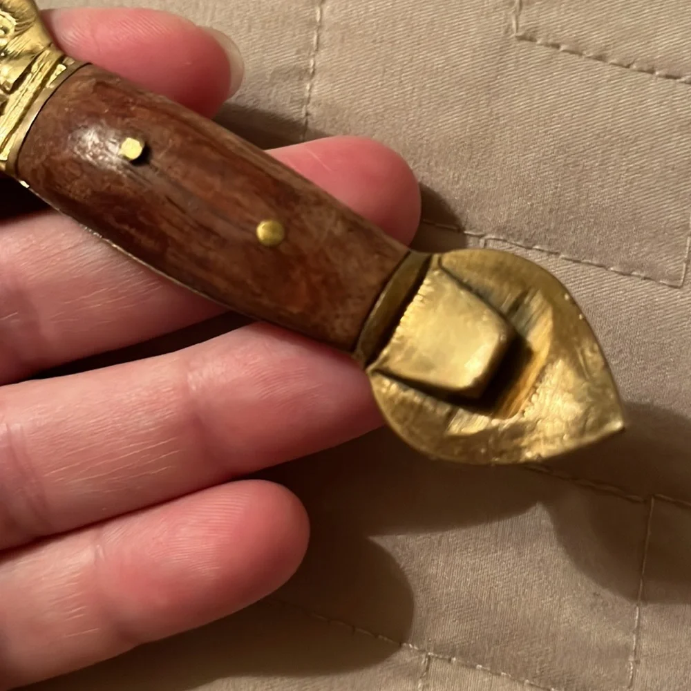 Hindu Brass Bottle Opener Soda Opener, Ganesh elephant God Vintage Bar Decor EUC